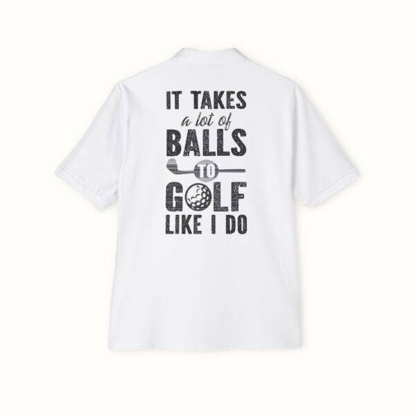 Unisex Funny Golf Polo Shirt: "It Takes Balls to Golf"