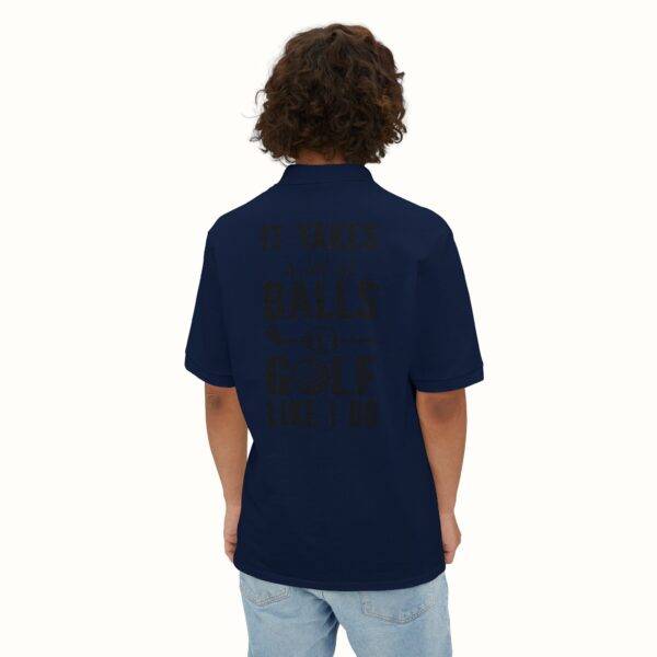 Unisex Funny Golf Polo Shirt: "It Takes Balls to Golf"