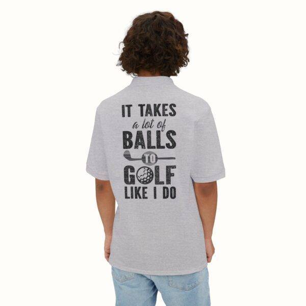 Unisex Funny Golf Polo Shirt: "It Takes Balls to Golf"