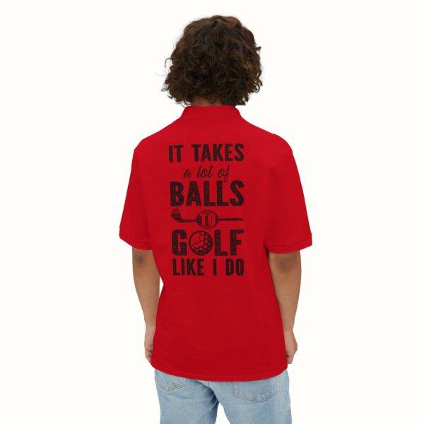 Unisex Funny Golf Polo Shirt: "It Takes Balls to Golf"